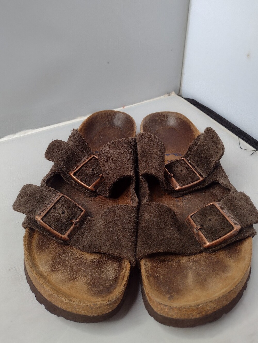 Birkenstock Unisex Arizona Slide Sandals Size 37 6 Suede Brown A7